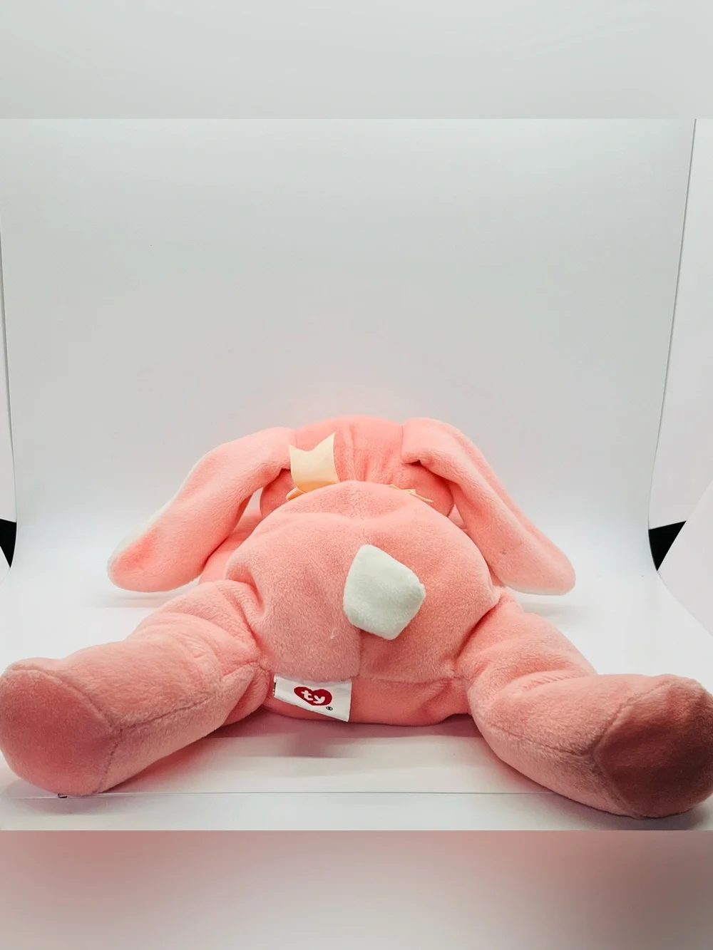 1996 Ty Pillow Pals Carrots the Pink Bunny Rabbit Stuffed Plush Toy Lovey